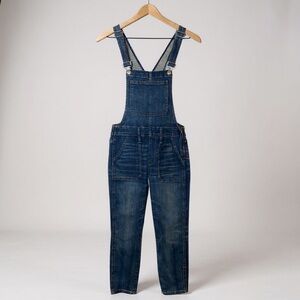 Madewell Blue Jean Denim Side Zipper Skinny Overalls